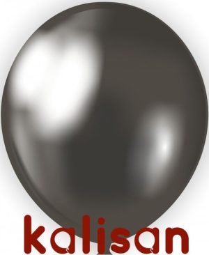 בלון הליום גומי - כרום - אפור שחור
