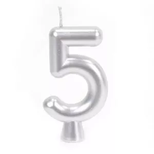 נר יום הולדת - 5 - כסף