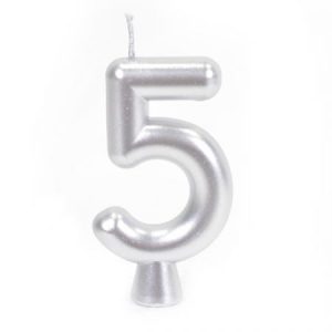 נר יום הולדת - 5 - כסף