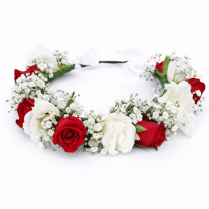 זר לראש - אדום לבן