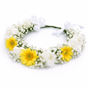 זר לראש - צהוב לבן
