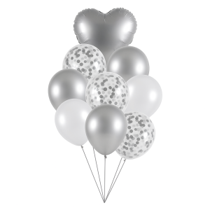 זר בלונים כסוף