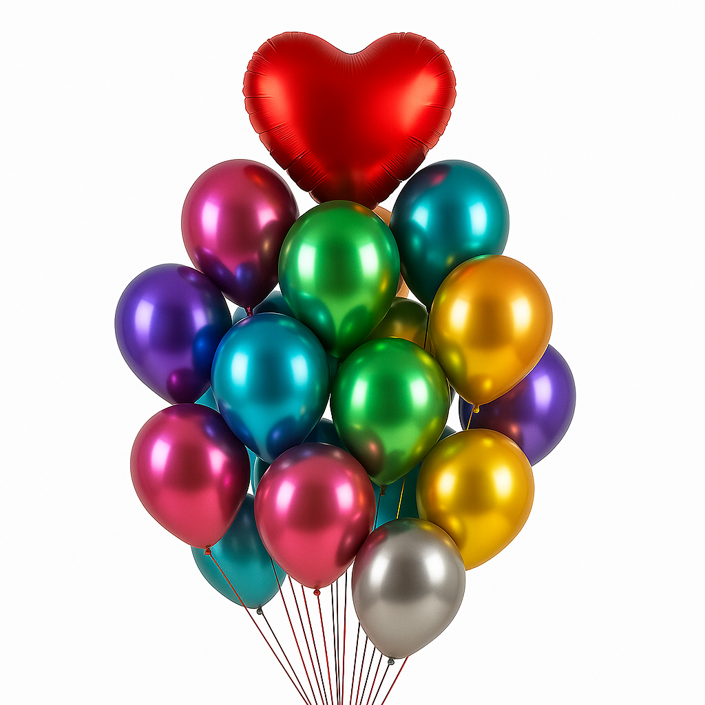 זר של 15 בלונים צבעוני